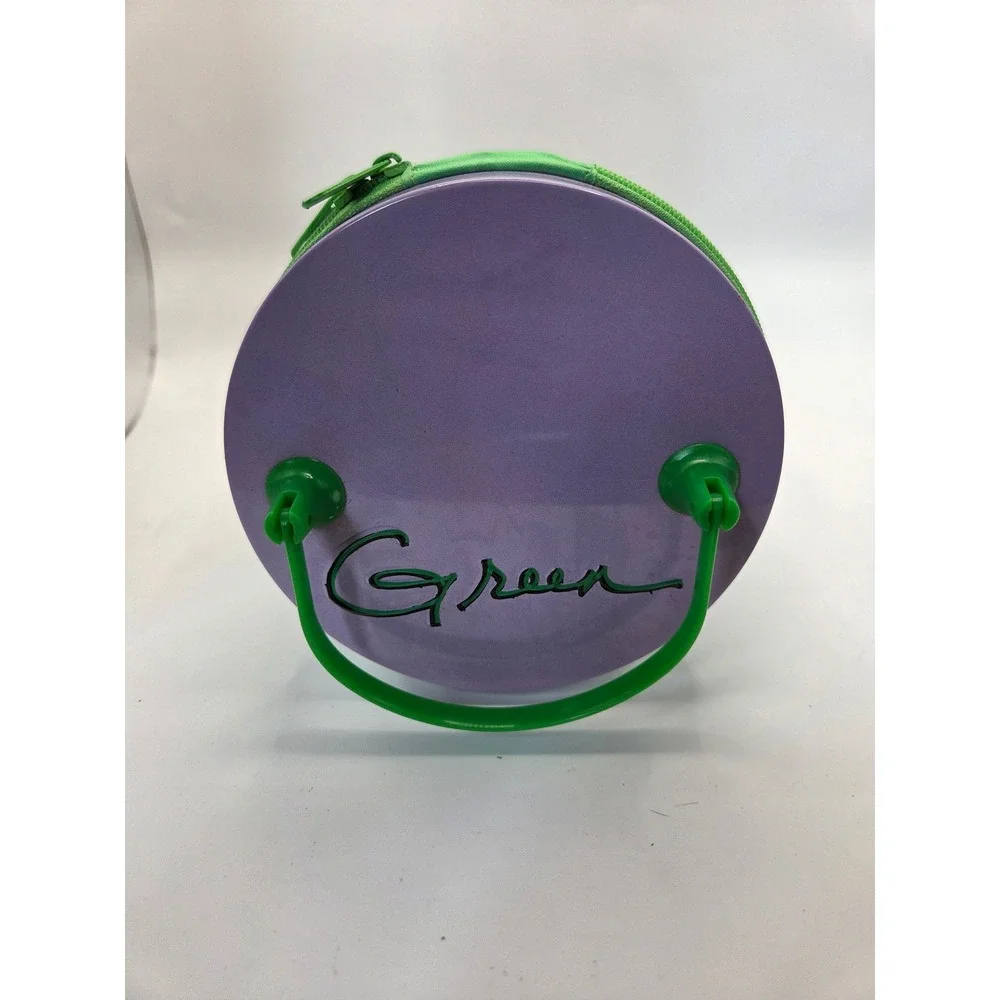 Galerie M&M's Green Character Collectible Zipper Tin Purple Cylinder Handle